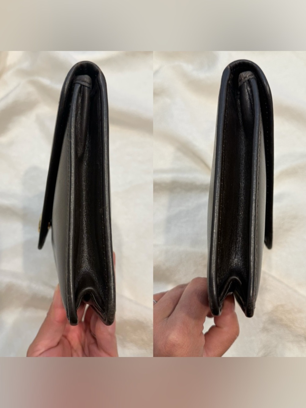 Auth Vintage 1990s Celine Triomphe Envelope Dark Brown Leather Clutch Bag - Picture 9 of 14